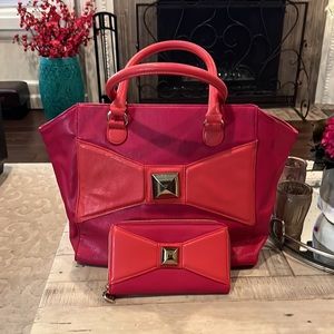 Betsey Johnson tote and wallet like new!